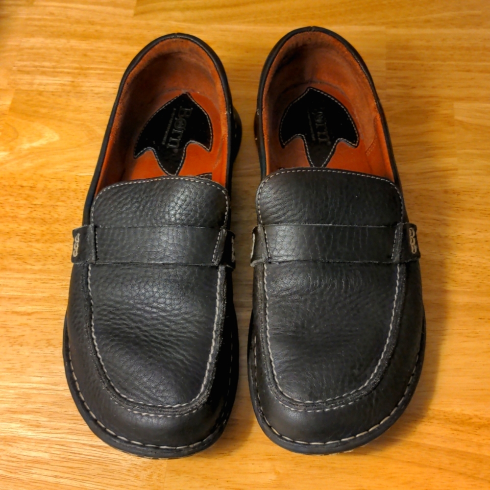 Born Black Leather Loafers
